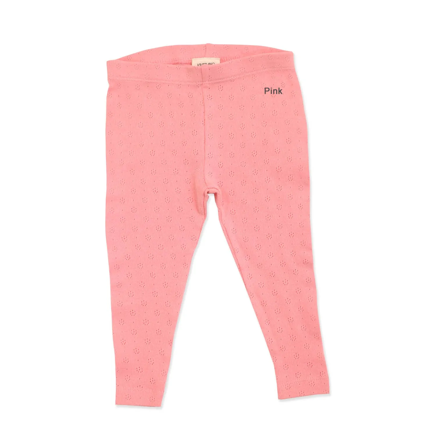 Pointelle Knit Baby Leggings Pants (Organic Cotton): Natural