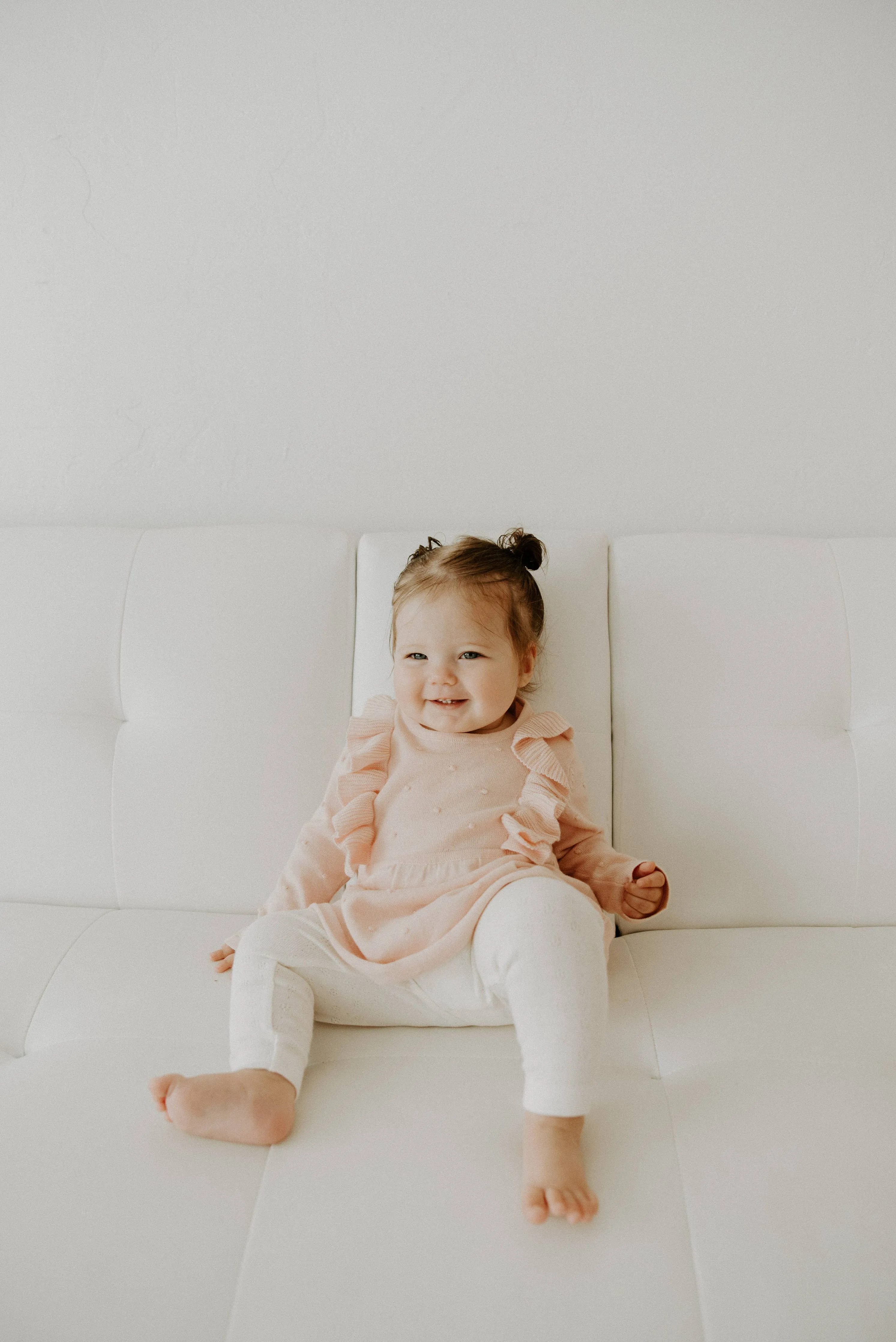 Pointelle Knit Baby Leggings Pants (Organic Cotton): Natural