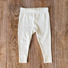 Pointelle Knit Baby Leggings Pants (Organic Cotton): Natural