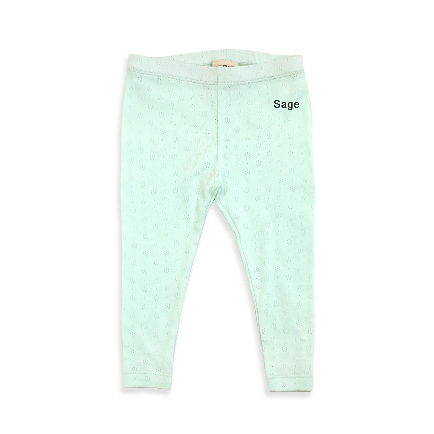 Pointelle Knit Baby Leggings Pants (Organic Cotton): Natural