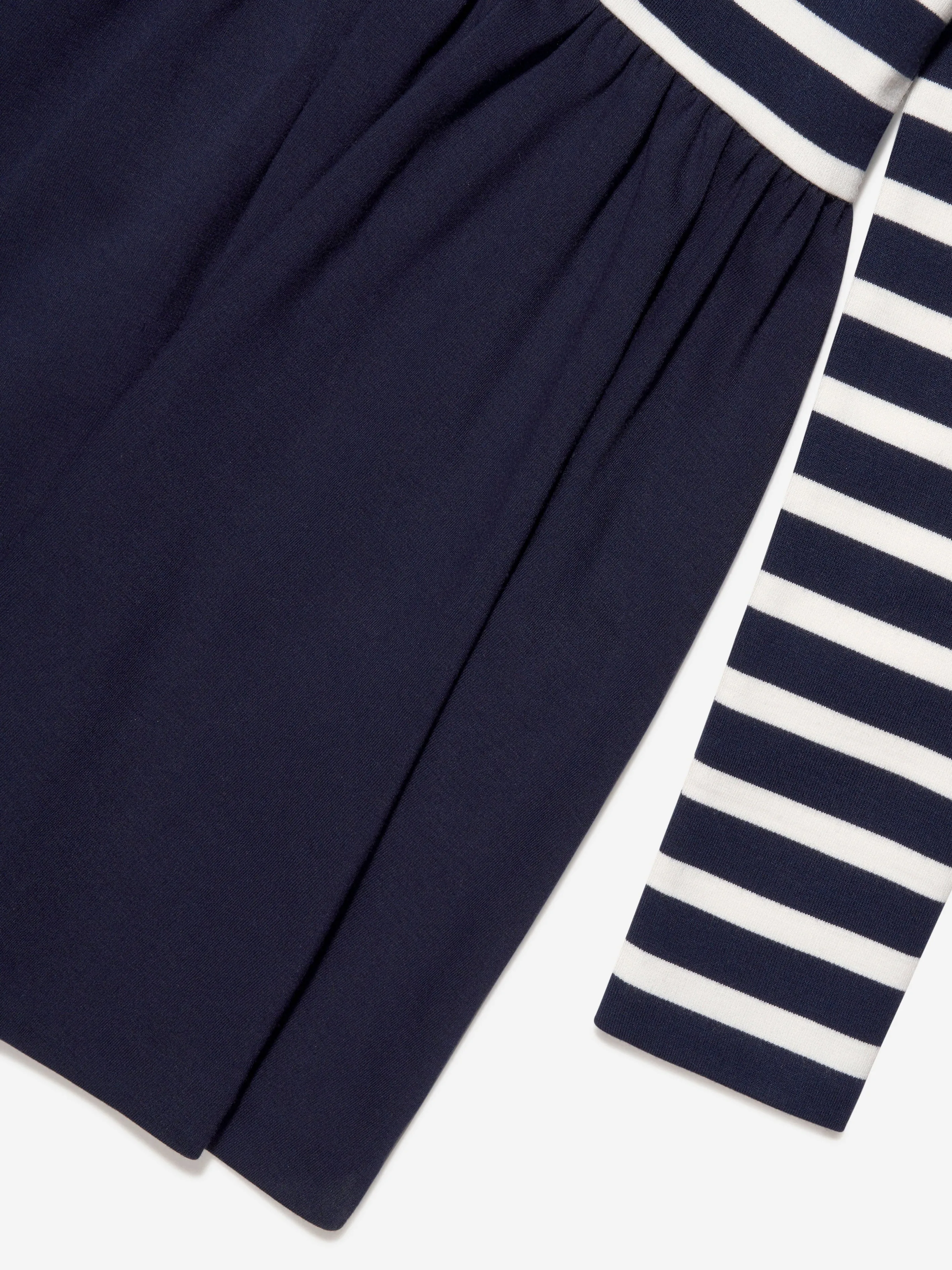 Ralph Lauren Girls Long Sleeve Striped Dress in Navy