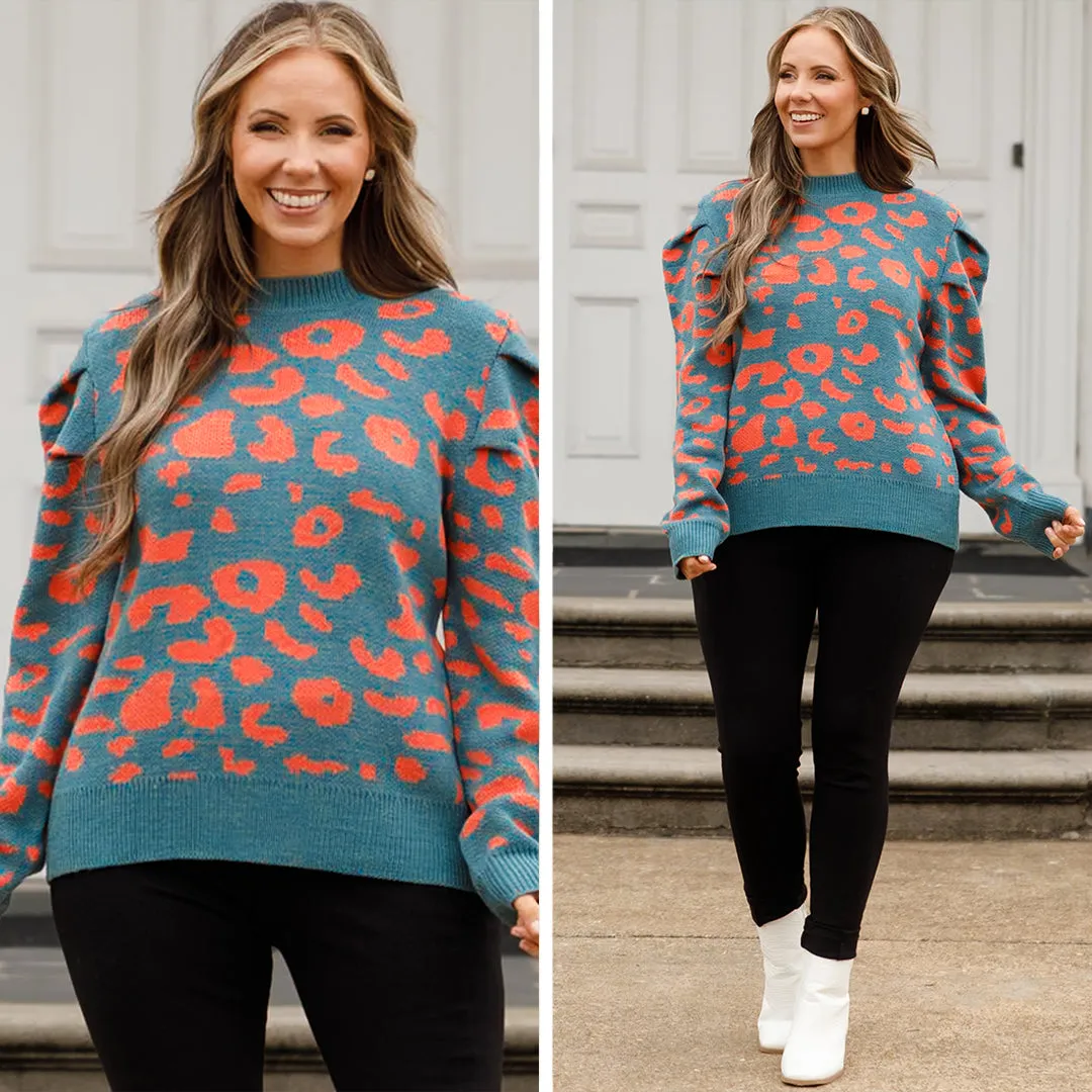 Safari Queen Sweater, Teal