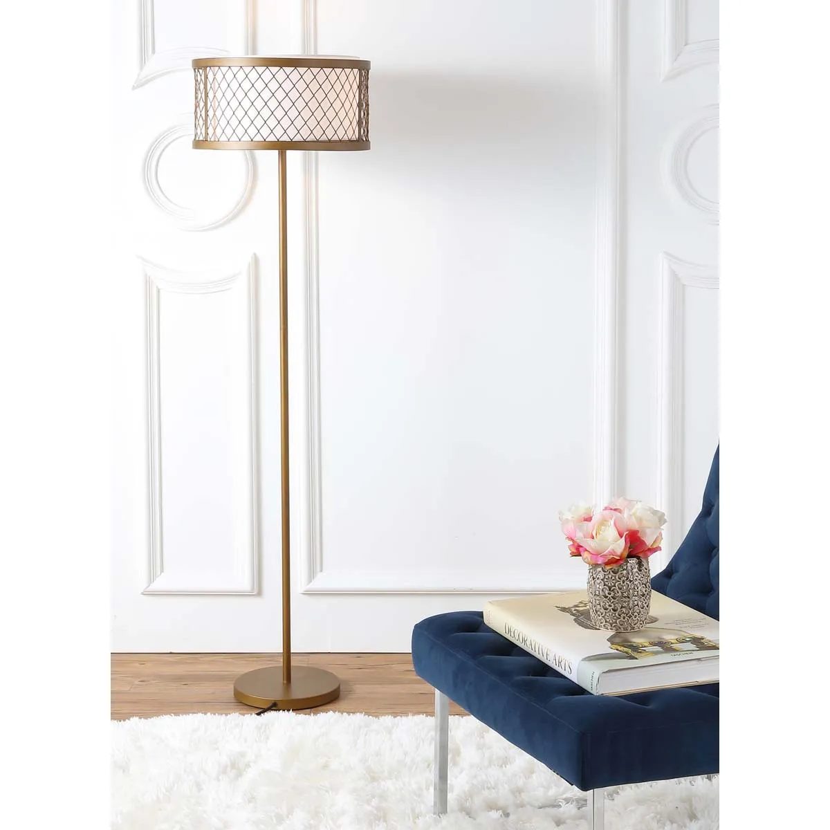 Safavieh Evie 58.25 Inch H Mesh Floor Lamp, LIT4199