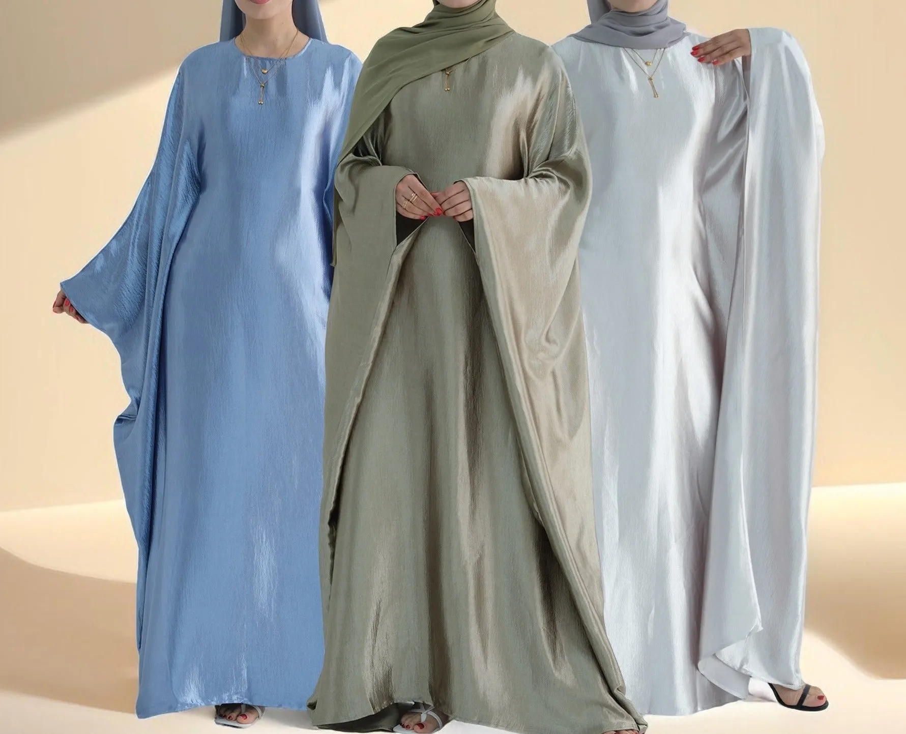 Shams Shimmering Satin Kaftan