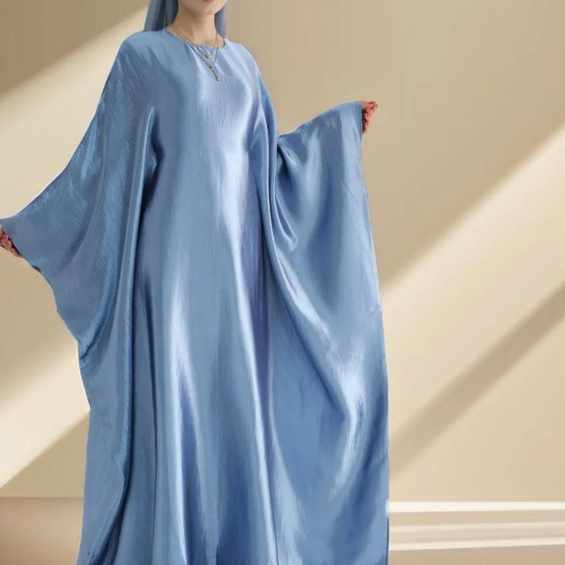 Shams Shimmering Satin Kaftan