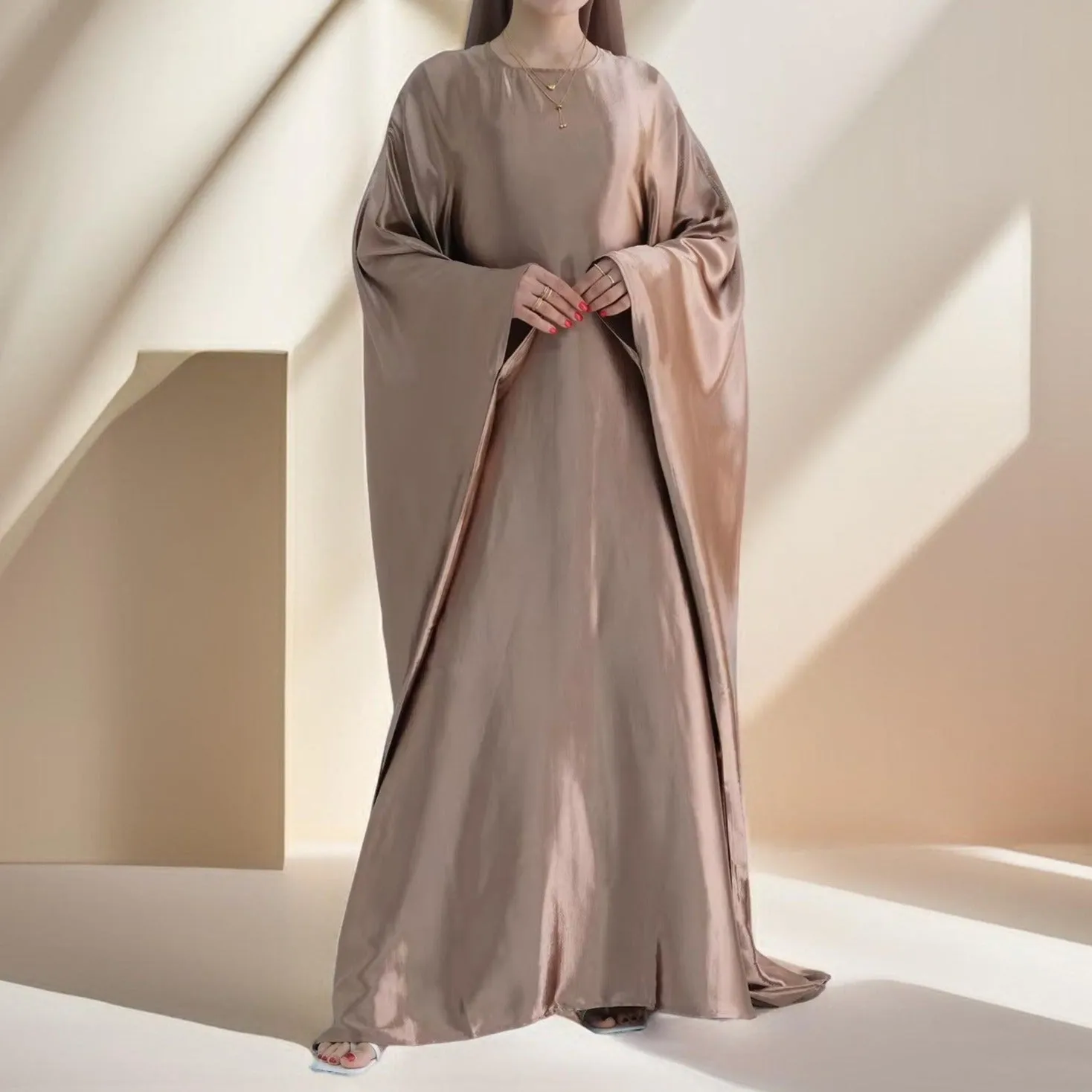 Shams Shimmering Satin Kaftan