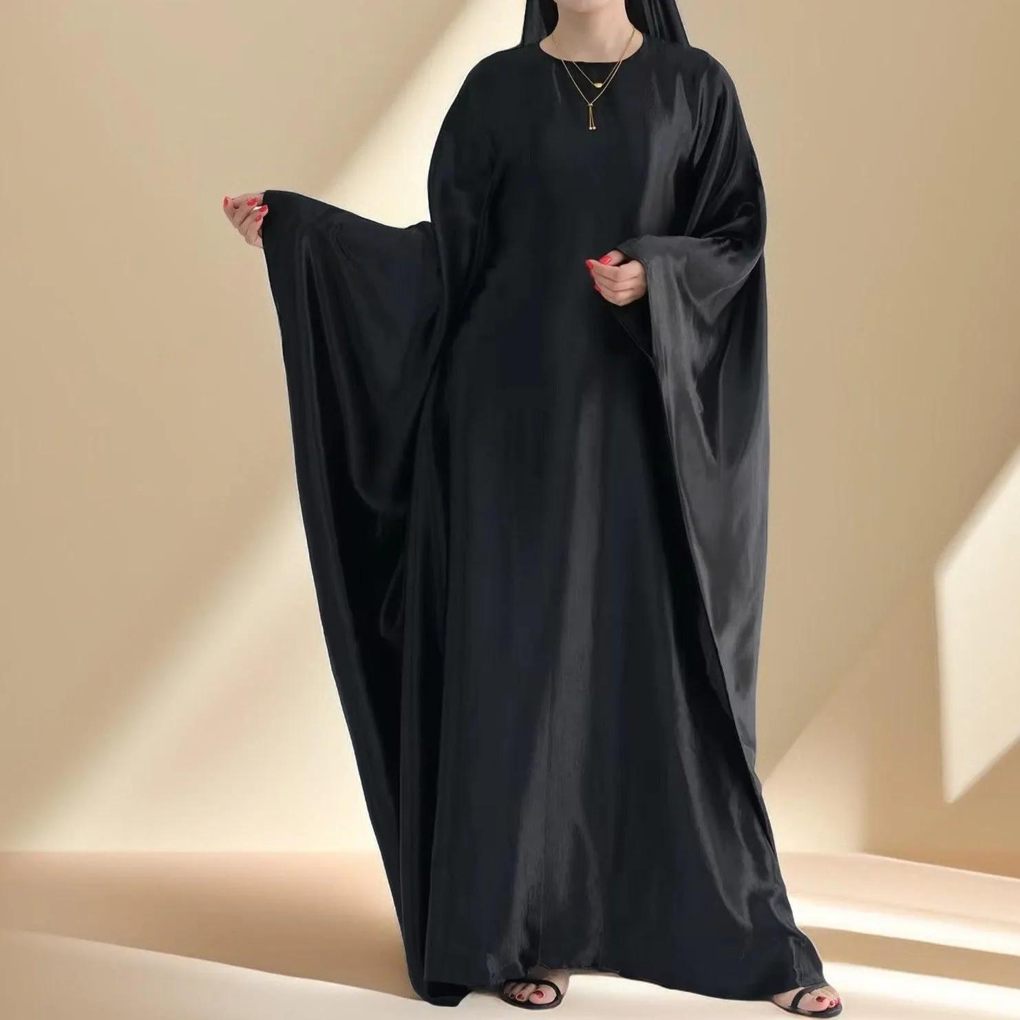 Shams Shimmering Satin Kaftan