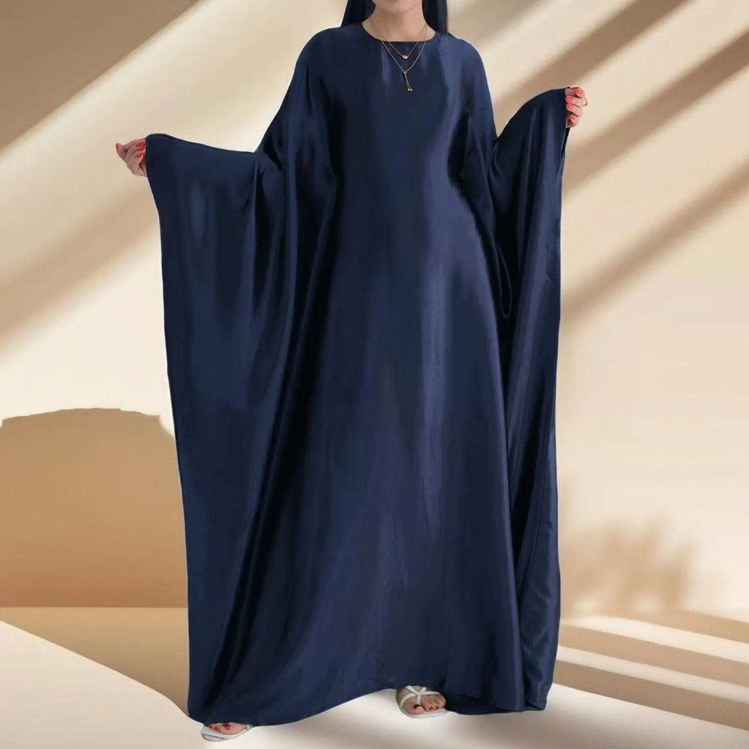 Shams Shimmering Satin Kaftan