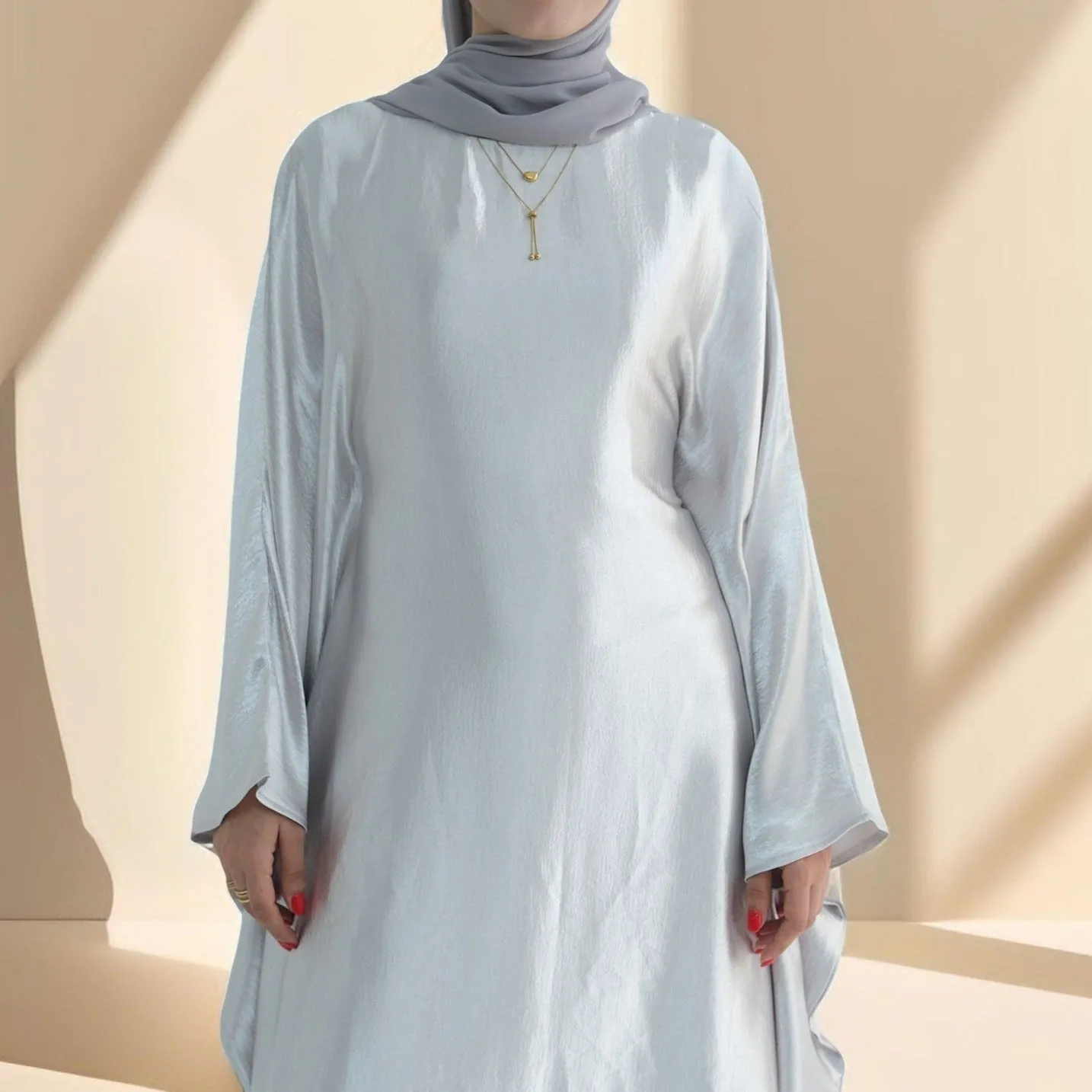 Shams Shimmering Satin Kaftan