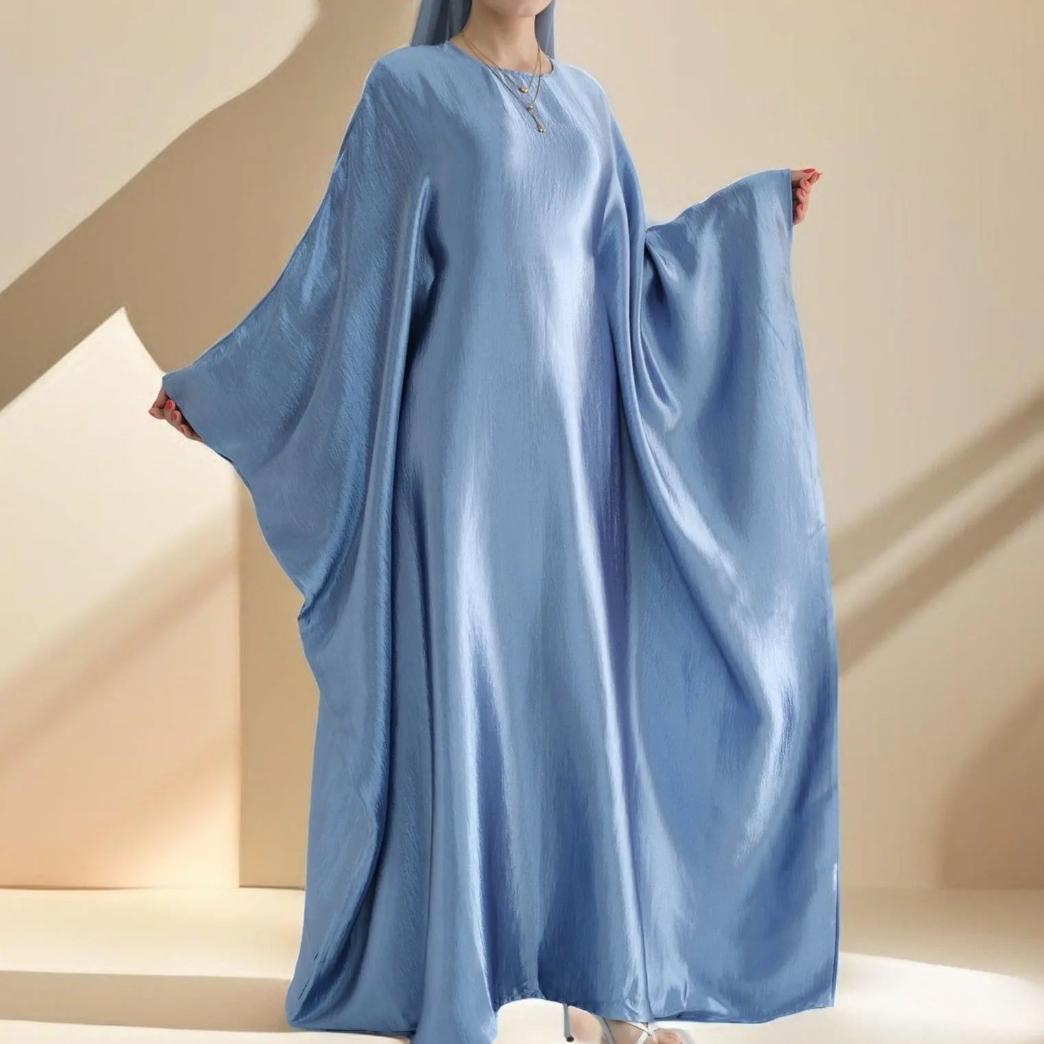 Shams Shimmering Satin Kaftan