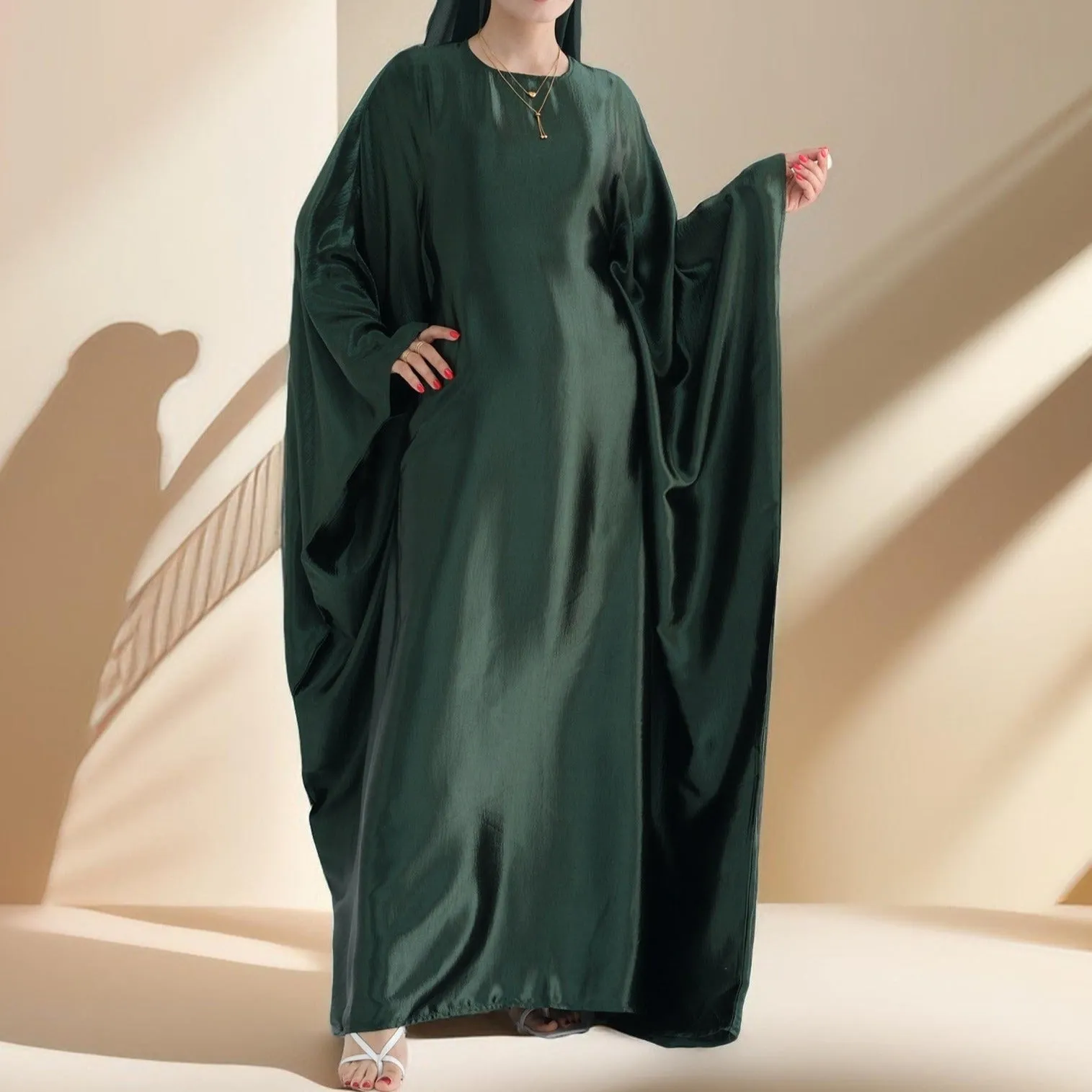 Shams Shimmering Satin Kaftan