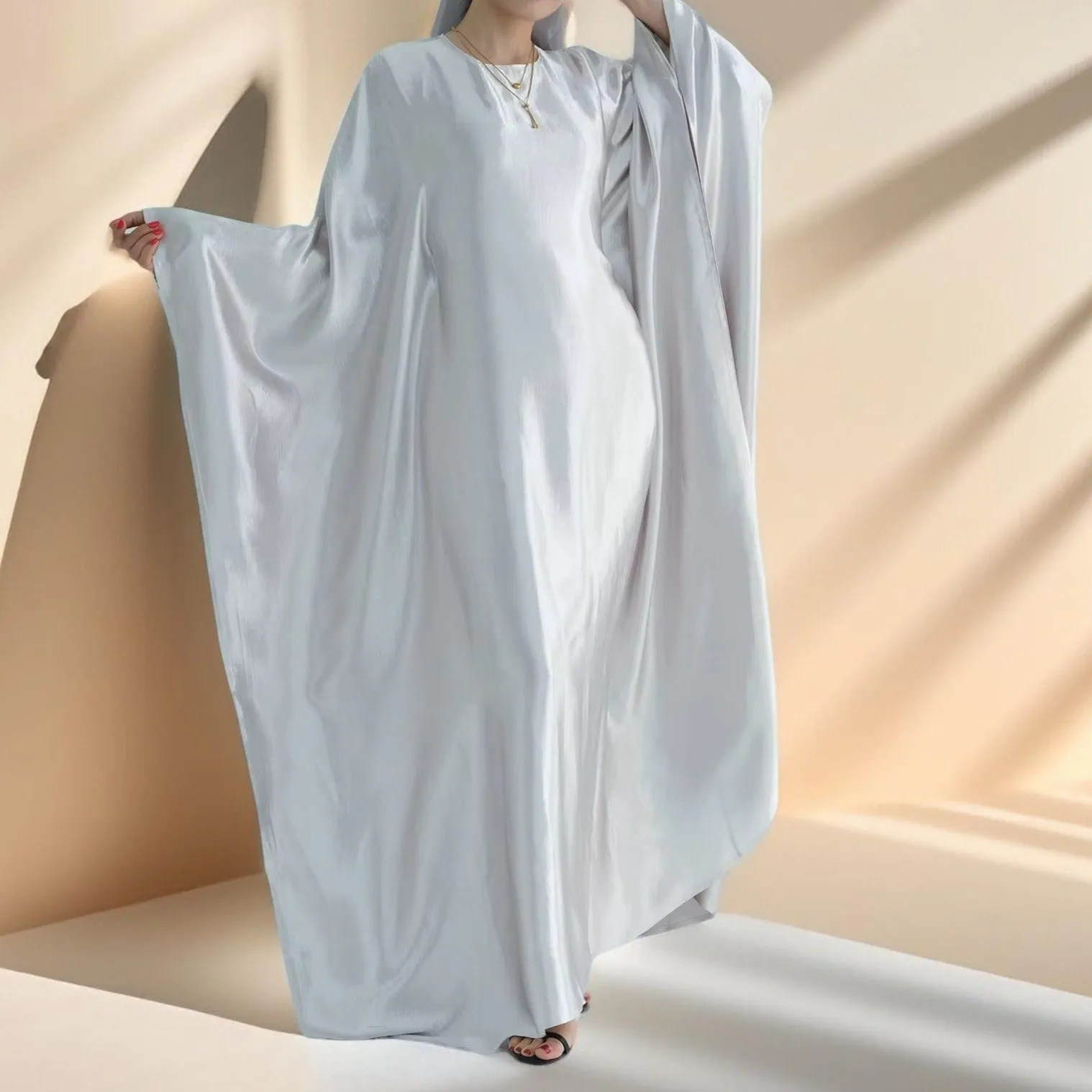 Shams Shimmering Satin Kaftan