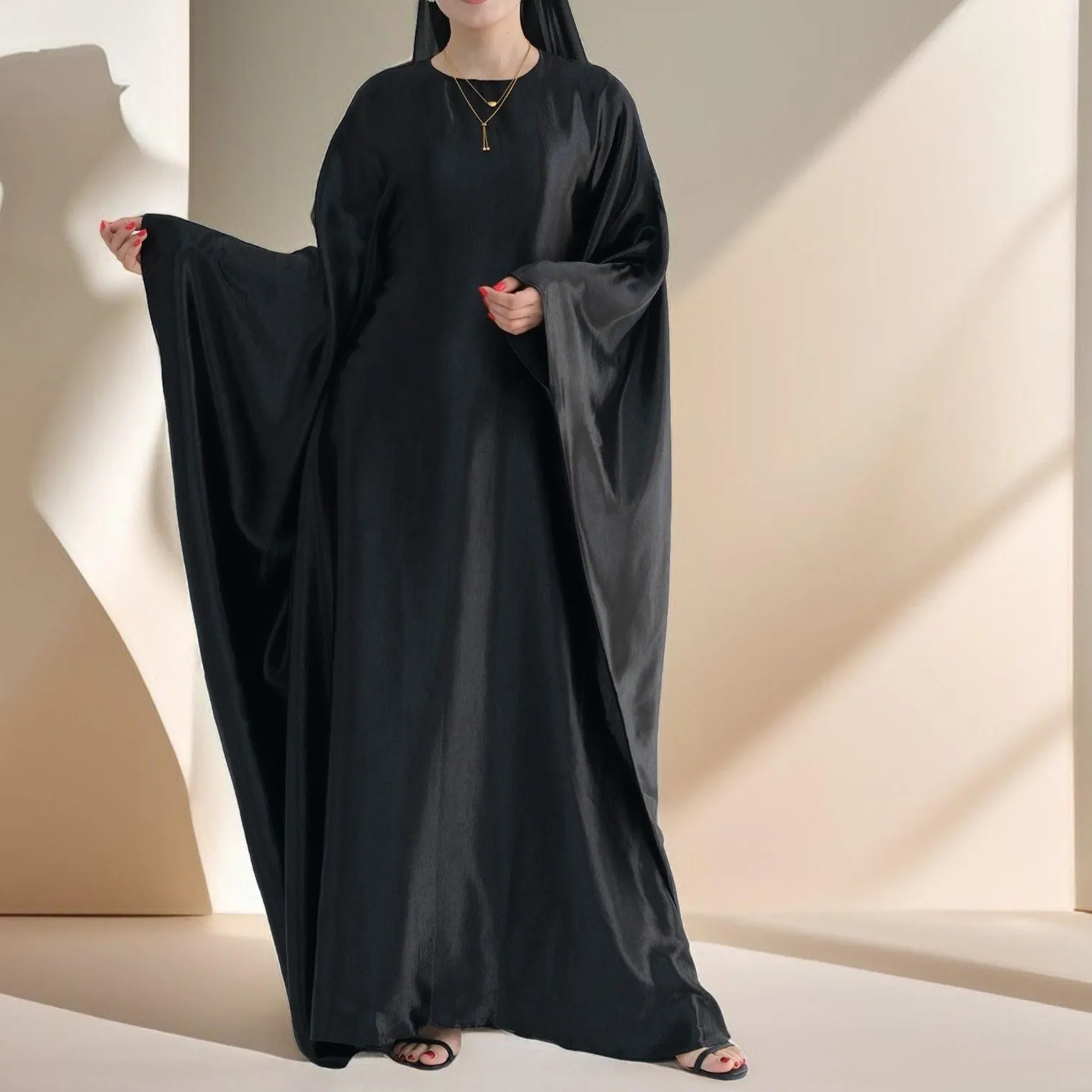 Shams Shimmering Satin Kaftan