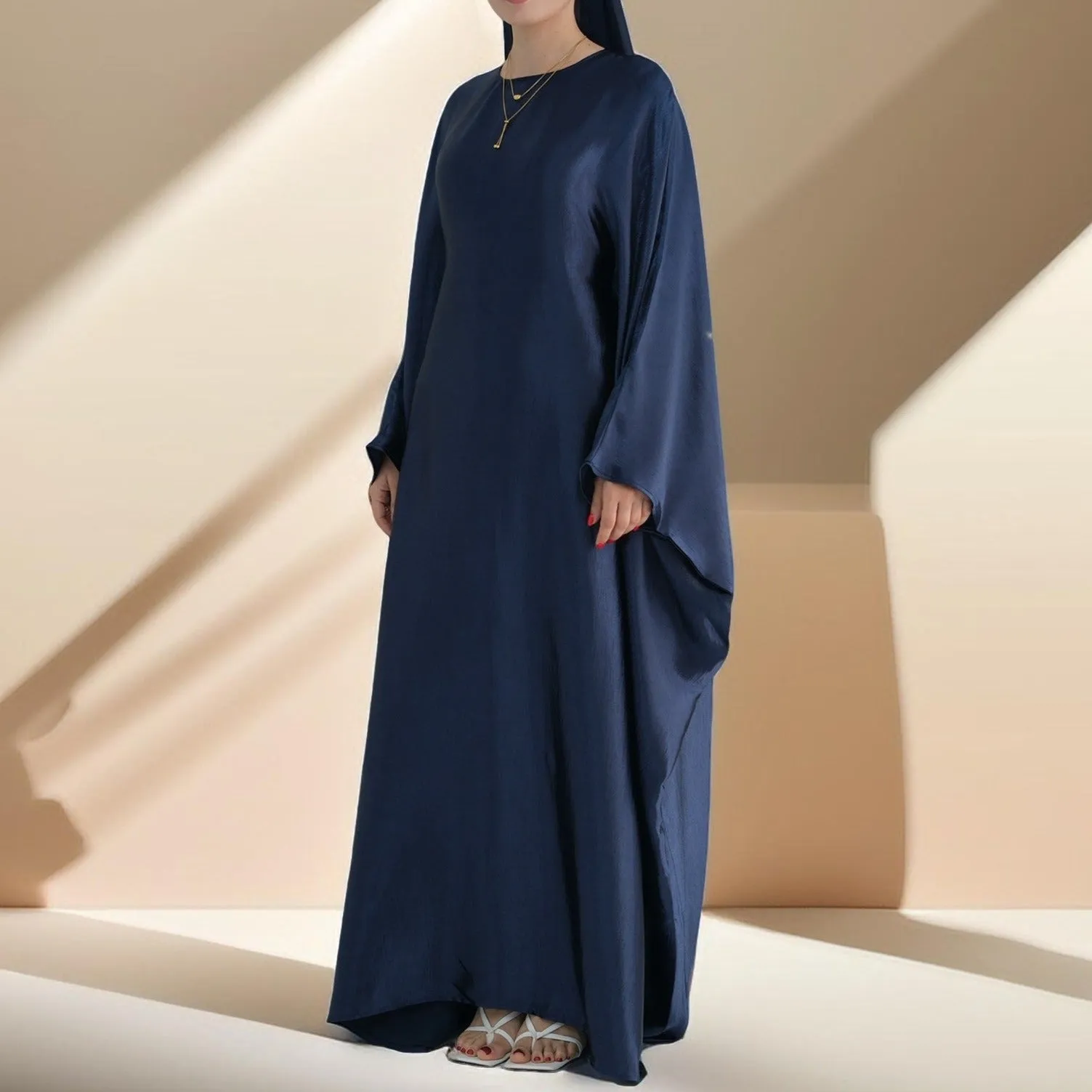 Shams Shimmering Satin Kaftan