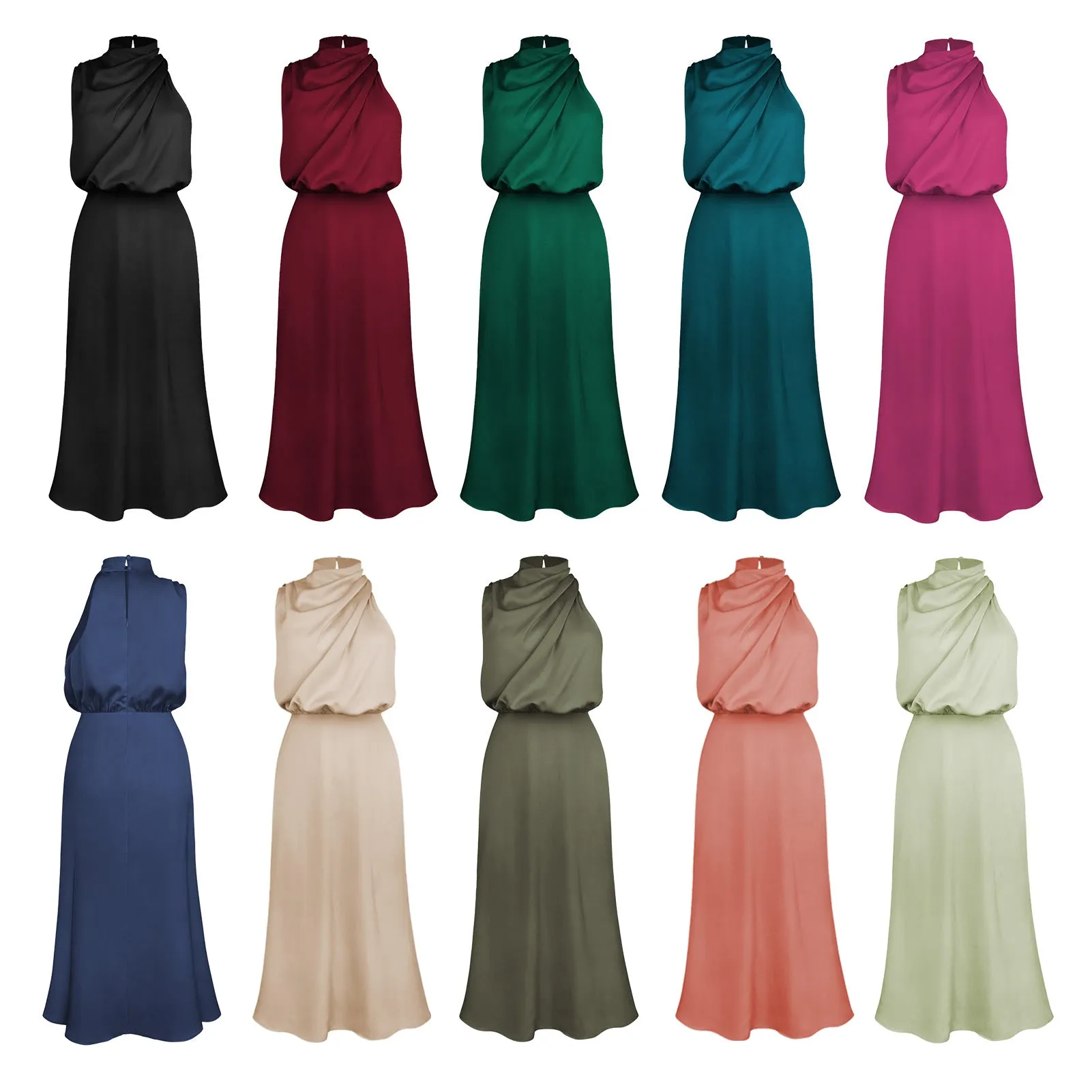 Sleeveless Satin Cocktail Dresses