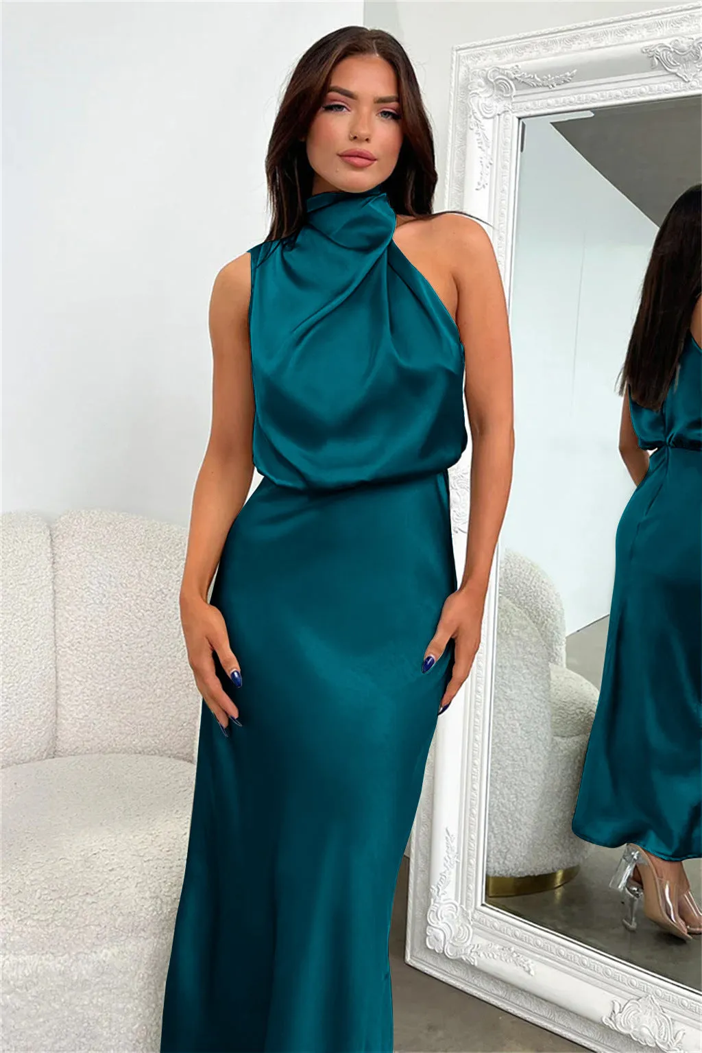Sleeveless Satin Cocktail Dresses