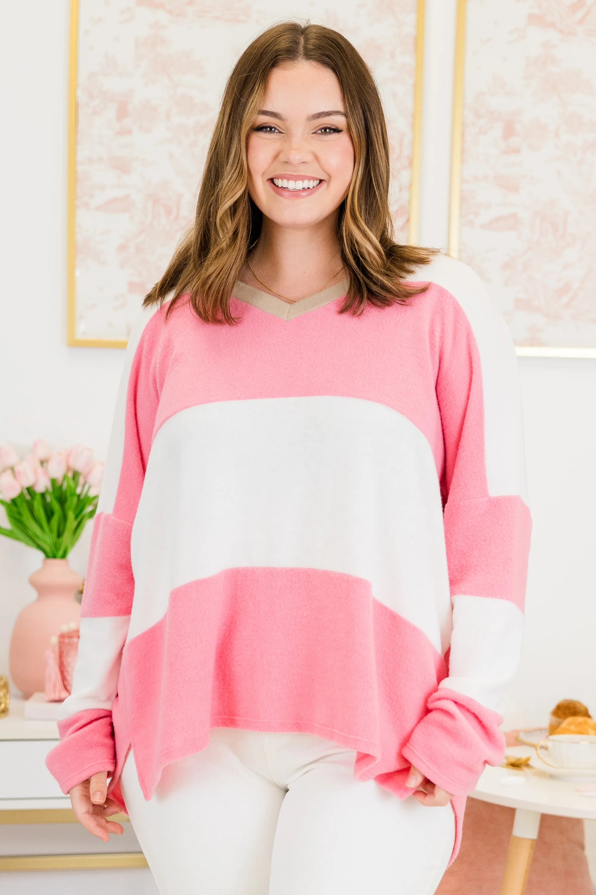 Smooth Days Ahead Pullover, Pink