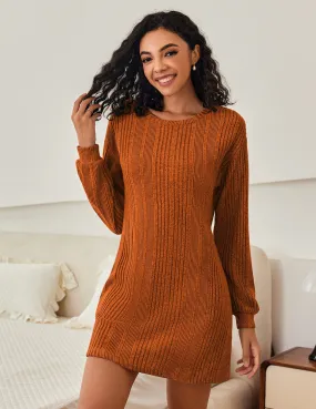 Soft Ribbed Knit Long Sleeve Nightgowns (US Only)