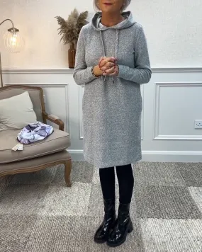 Solid color hooded simple dress