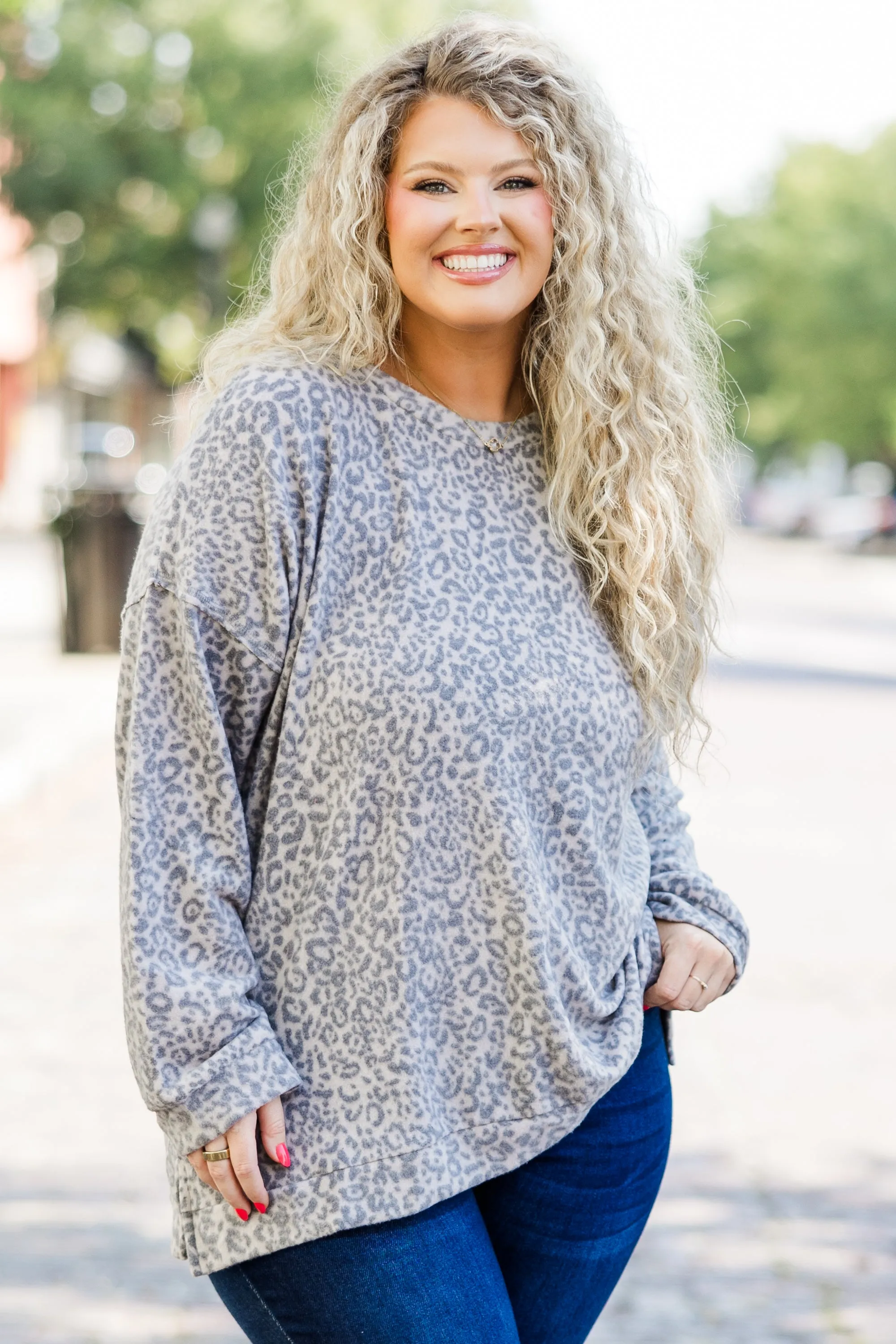 Stay Purrfect Top, Taupe