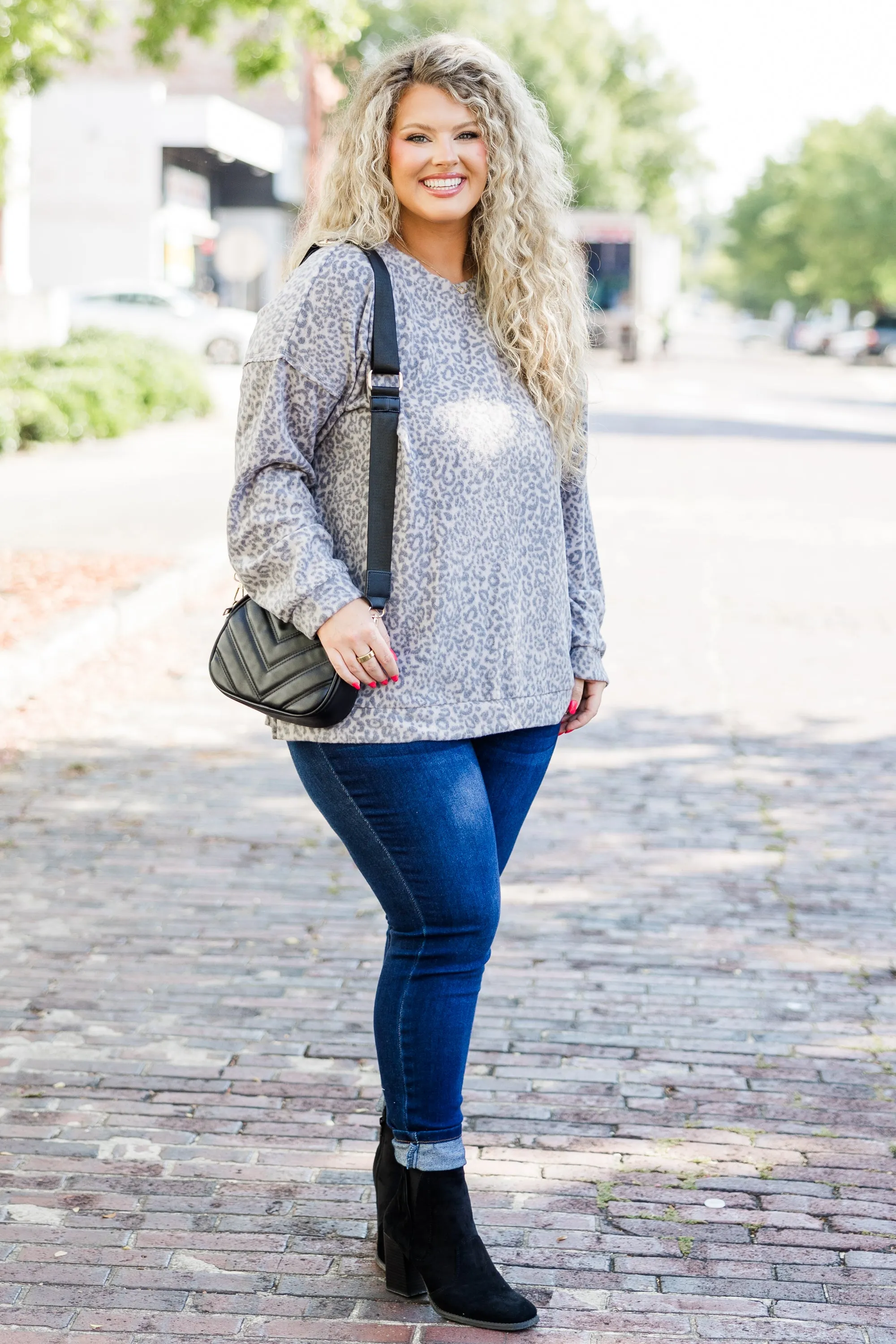Stay Purrfect Top, Taupe