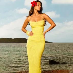 Strap Tube Top Mesh Long Dress