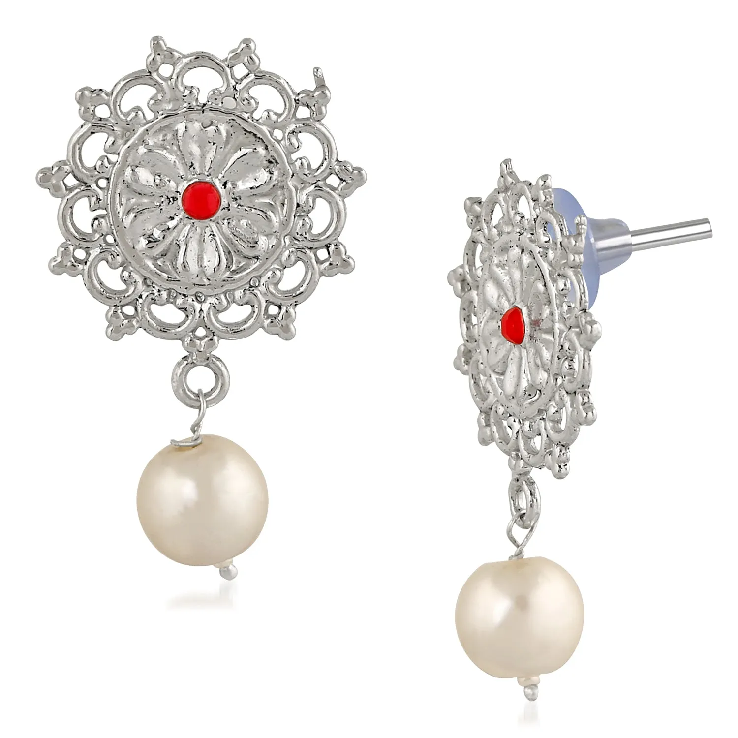 Traditional Floral Dangler Earrings