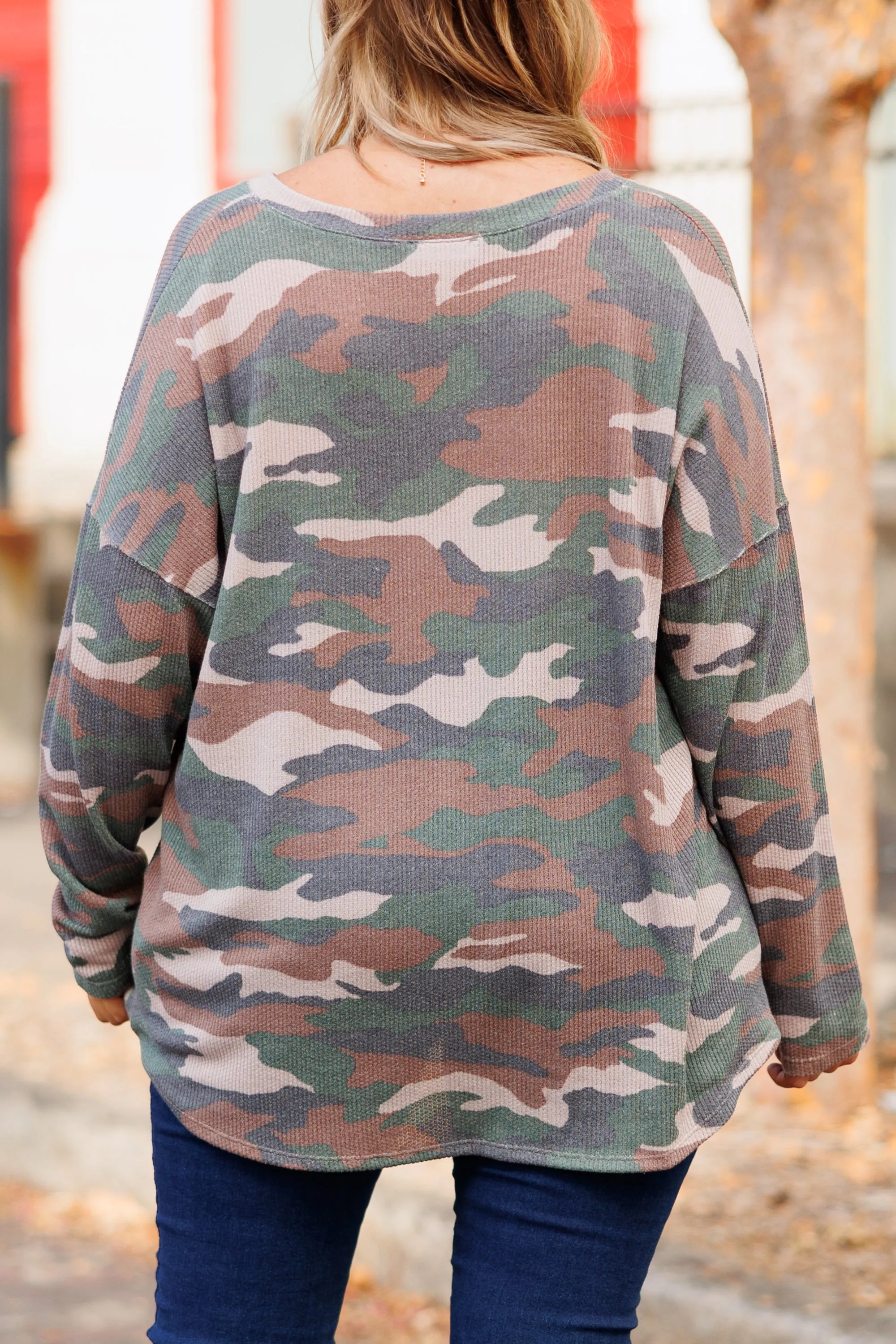 Trying To Blend In Top, Army Green