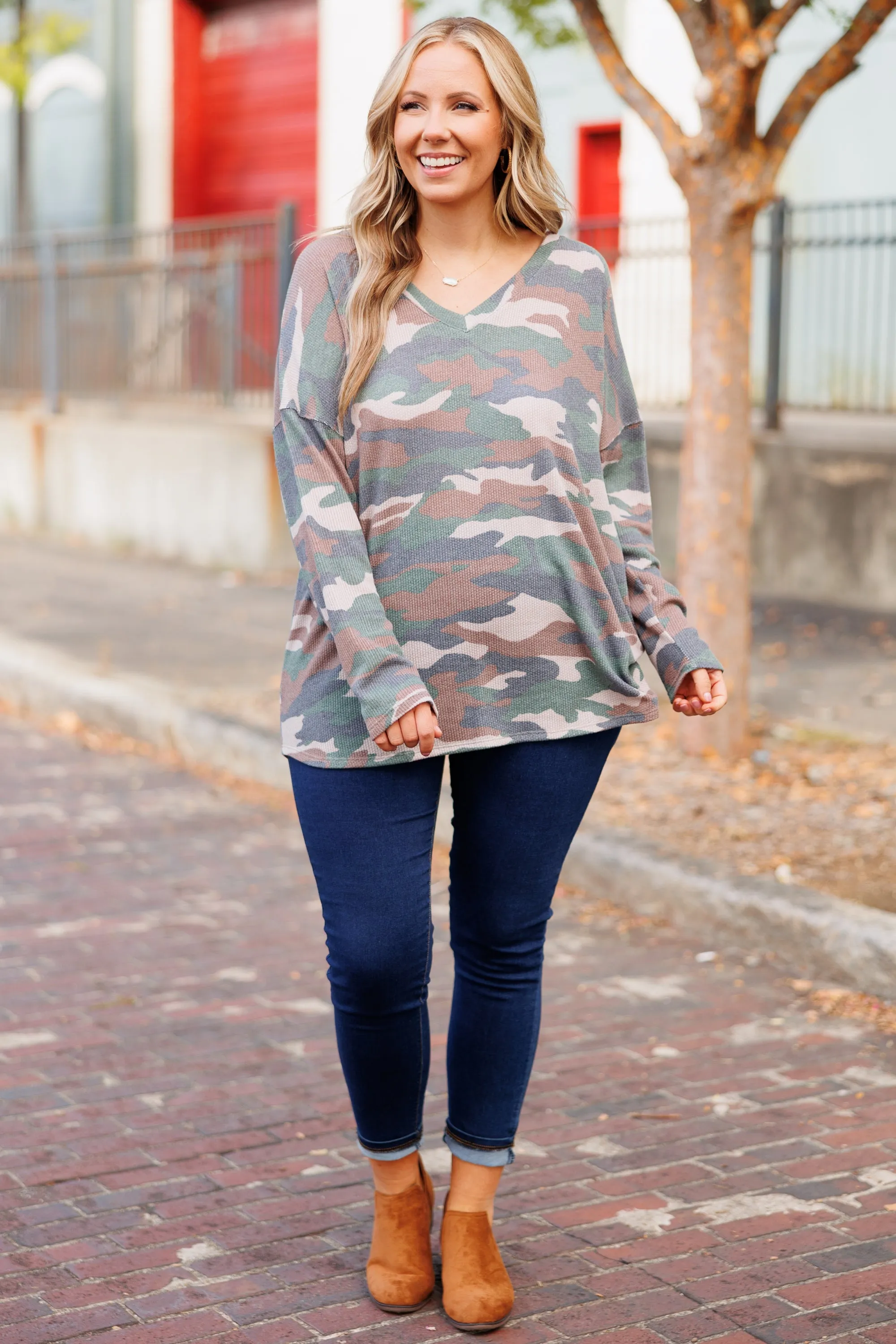 Trying To Blend In Top, Army Green