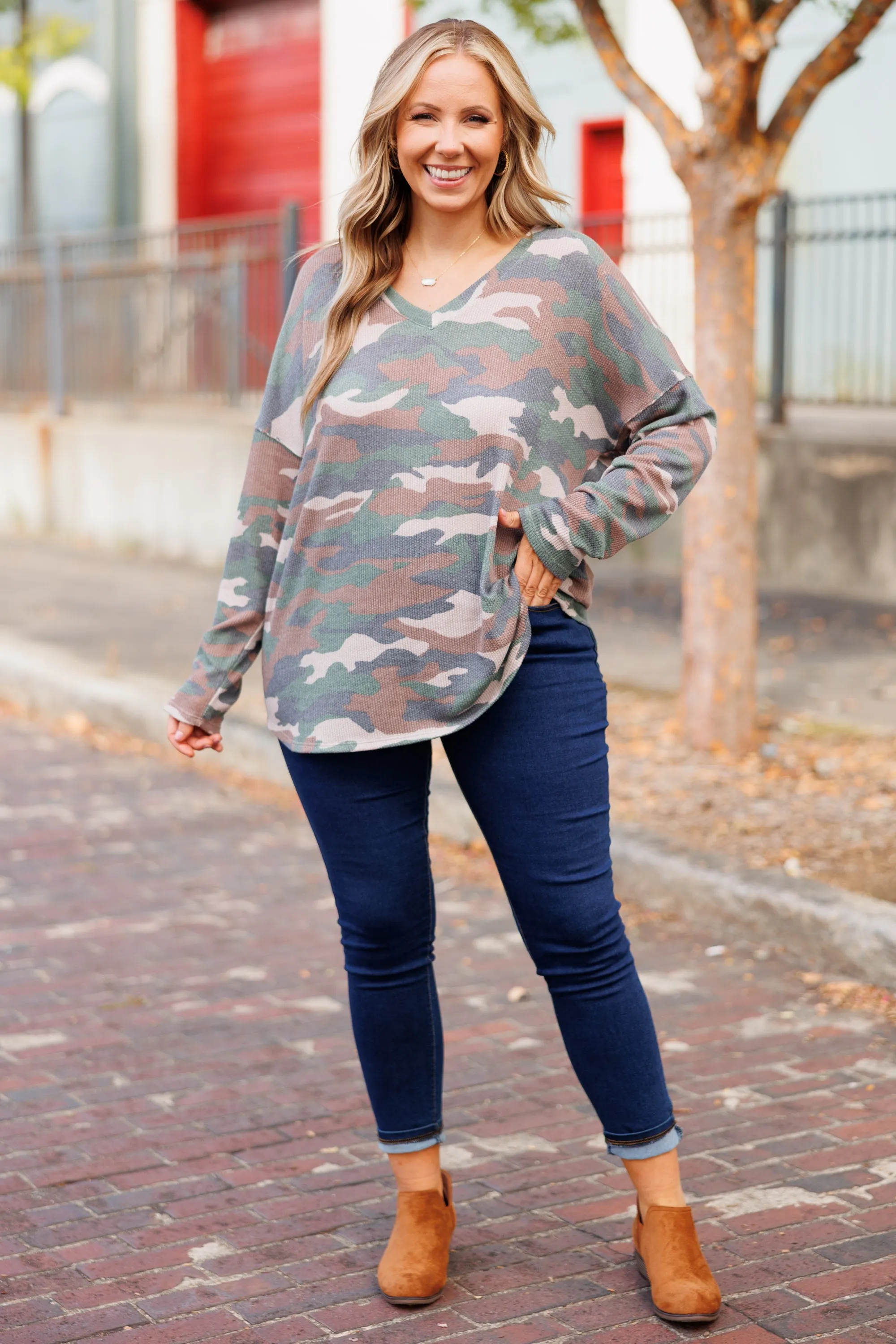 Trying To Blend In Top, Army Green
