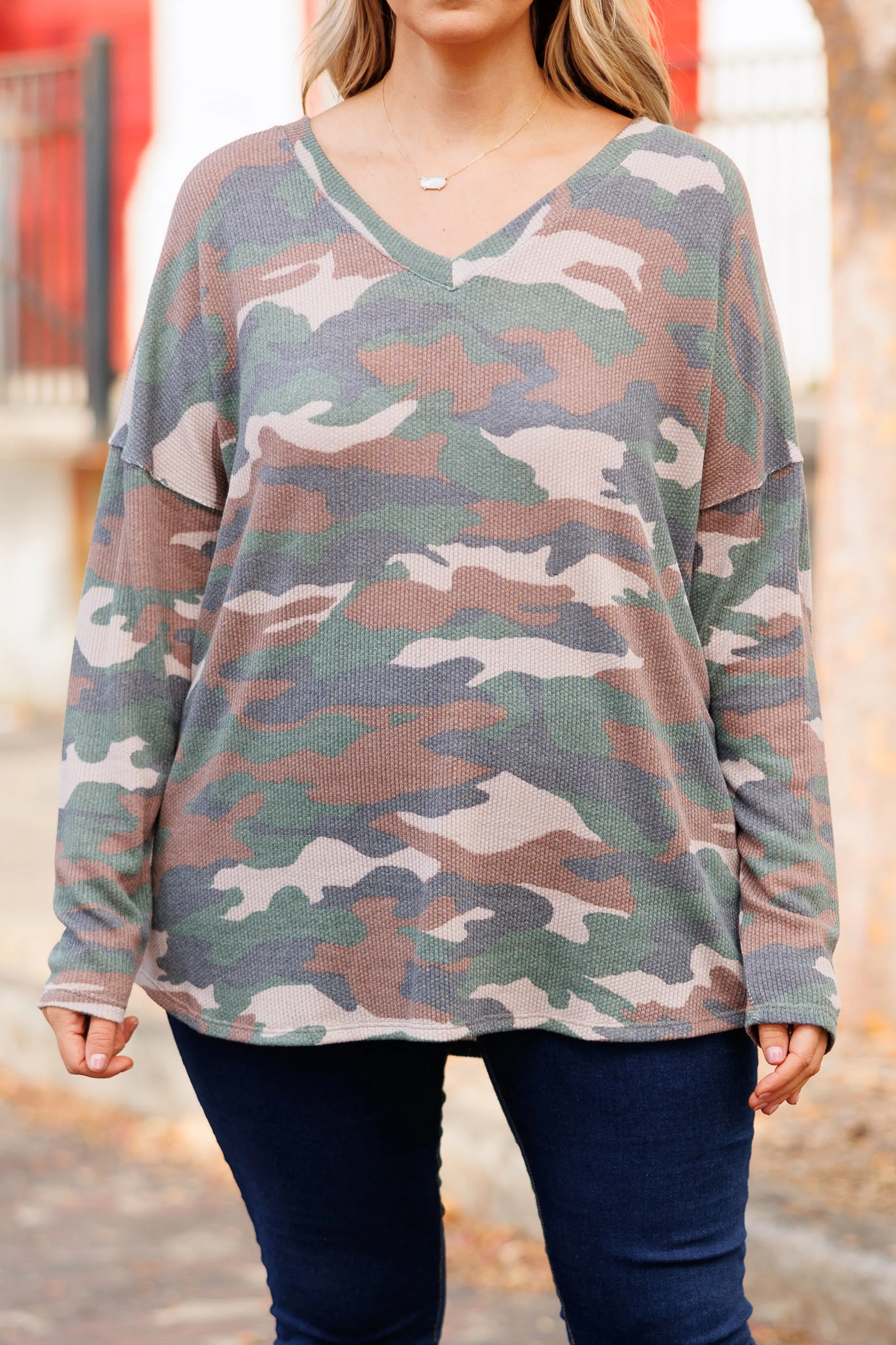 Trying To Blend In Top, Army Green