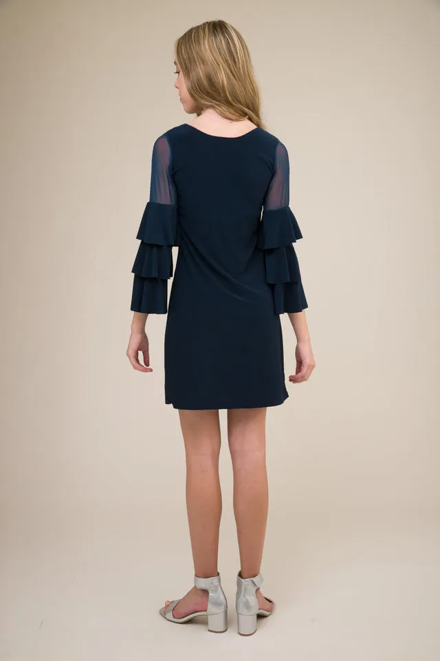 UDT Tiered Sleeve Dress _Navy T3781K-02