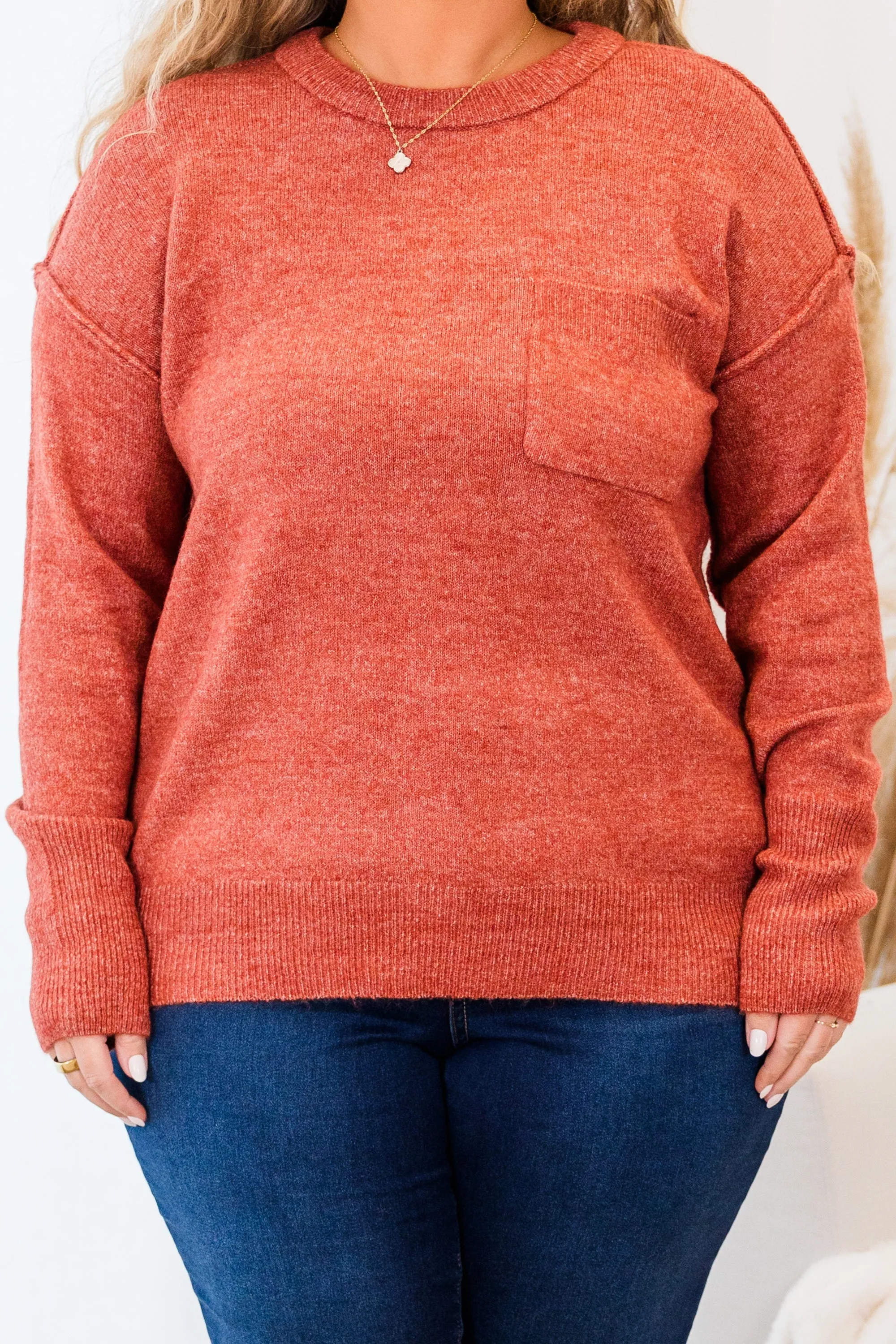 Unwind Your Mind Pullover, Heather Rust
