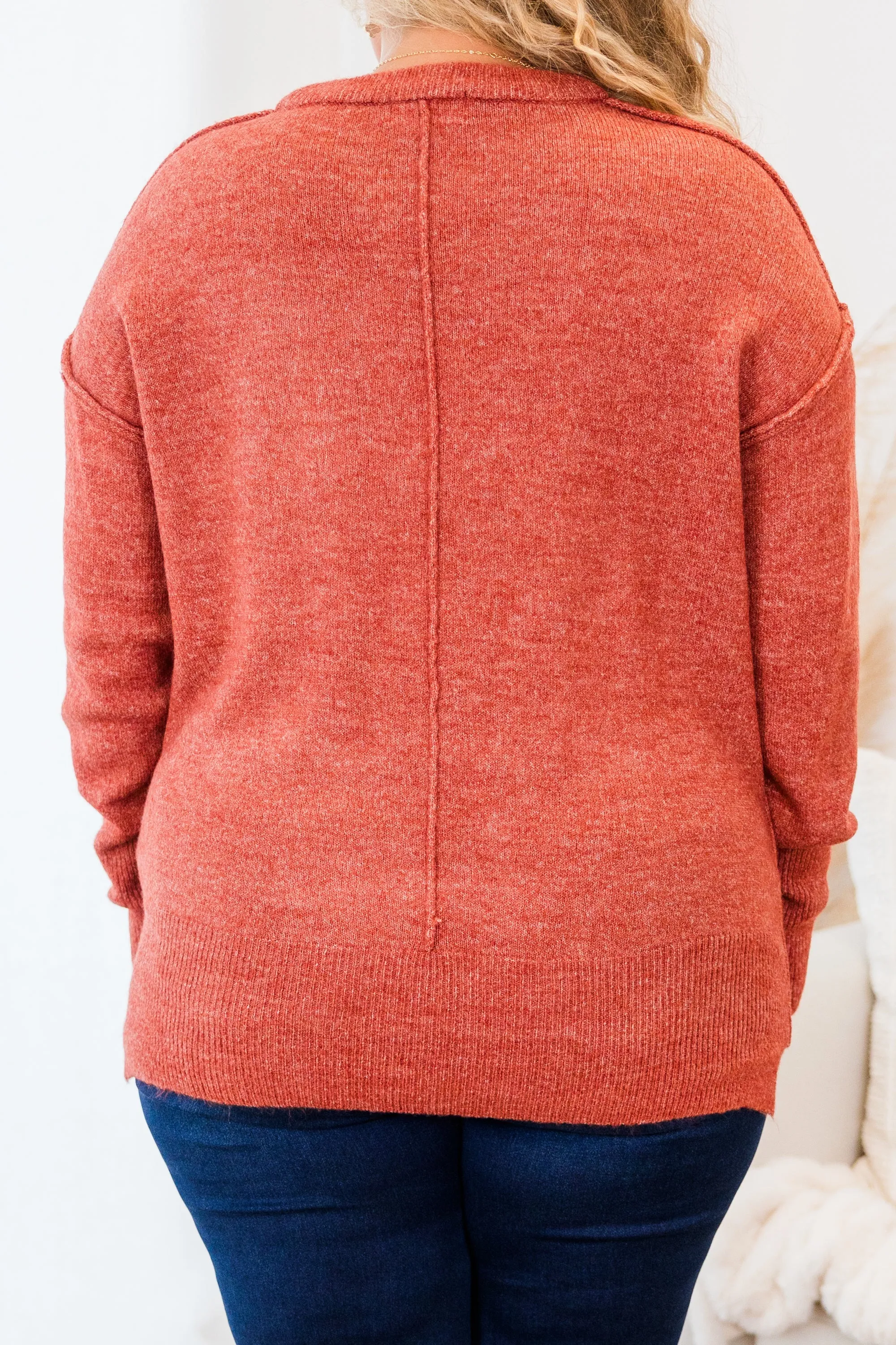 Unwind Your Mind Pullover, Heather Rust
