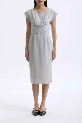 V-NECKLINE DRESS IN GREY