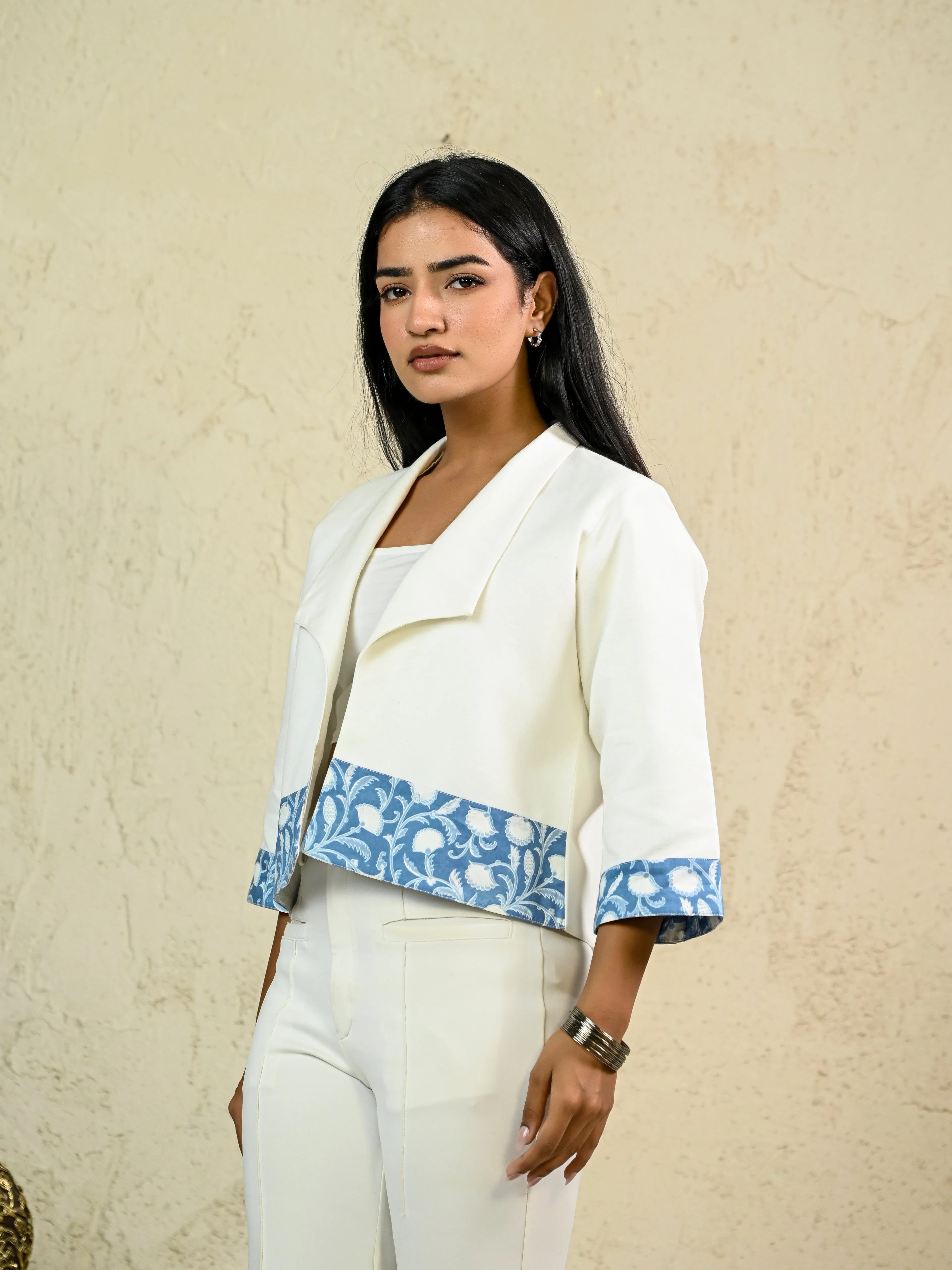 White Cotton Flex Jacket