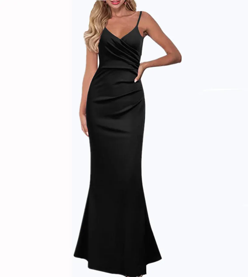 XAKXX  2025 evening dresses can be worn in all seasons, simple sleeveless suspender dresses, slim and slim, light and familiar Internet celebrity dresses