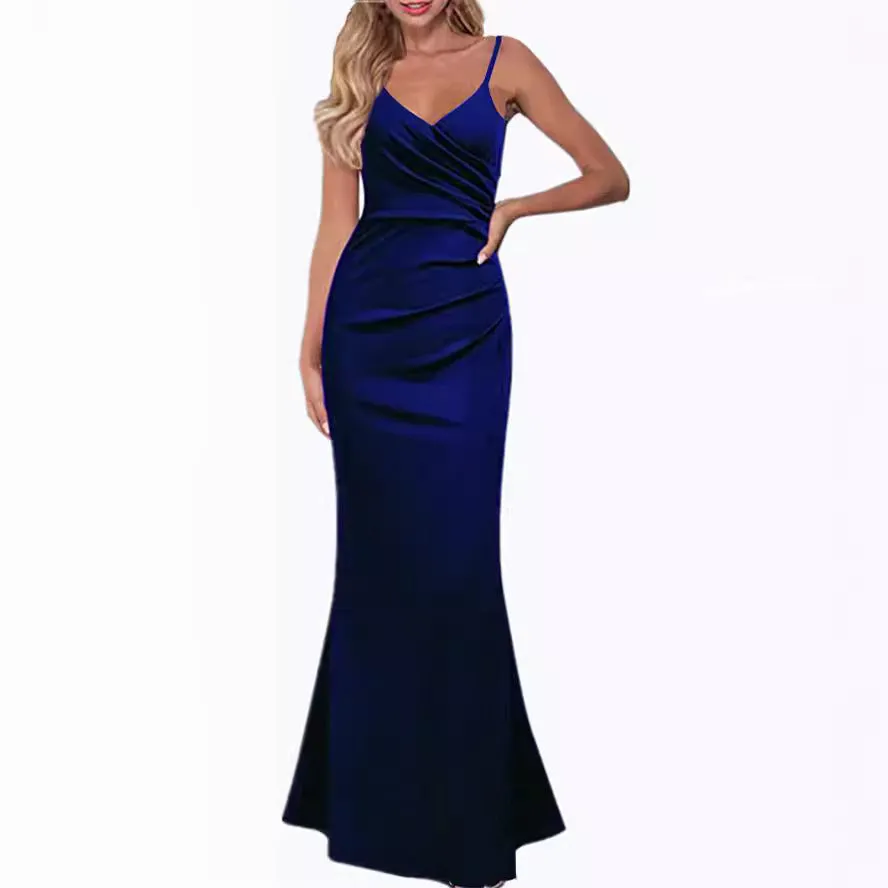 XAKXX  2025 evening dresses can be worn in all seasons, simple sleeveless suspender dresses, slim and slim, light and familiar Internet celebrity dresses