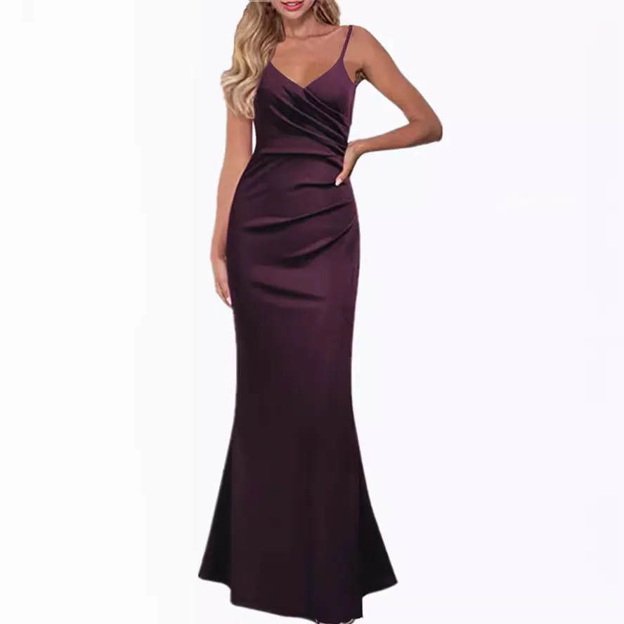 XAKXX  2025 evening dresses can be worn in all seasons, simple sleeveless suspender dresses, slim and slim, light and familiar Internet celebrity dresses