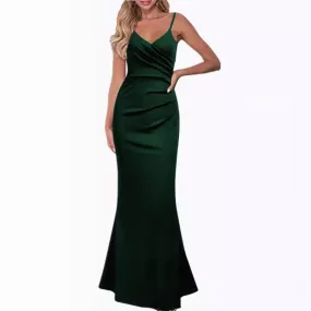 XAKXX  2025 evening dresses can be worn in all seasons, simple sleeveless suspender dresses, slim and slim, light and familiar Internet celebrity dresses